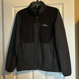 Lands’ End men’s black full zip fleece jacket size small